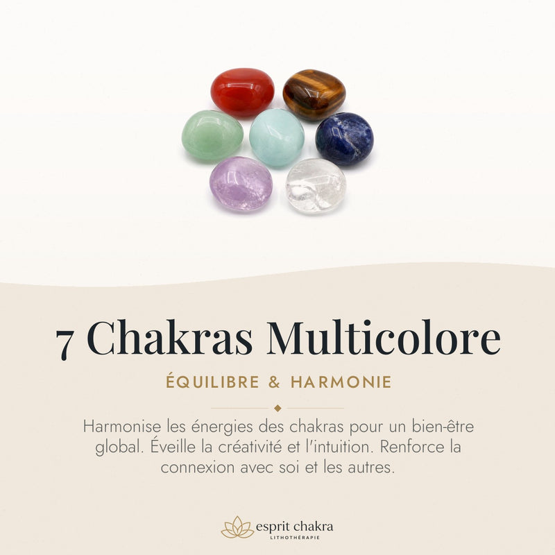 Bracelet 7 Chakras Multicolore 8 mm – Harmonie Colorée