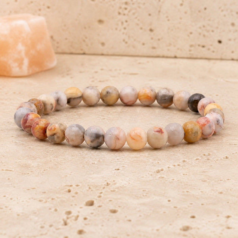Bracelet Agate Crazy Lace 6 mm – Bienveillance Simple