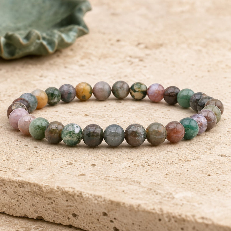 Bracelet Agate Indienne 6 mm – Équilibre Serein
