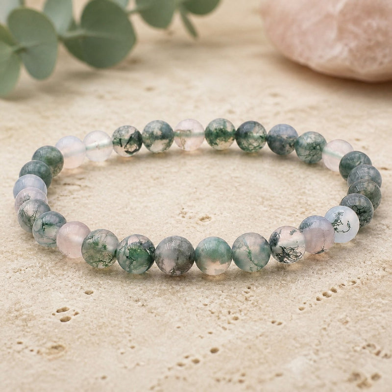 Bracelet Agate Mousse 6 mm – Harmonie