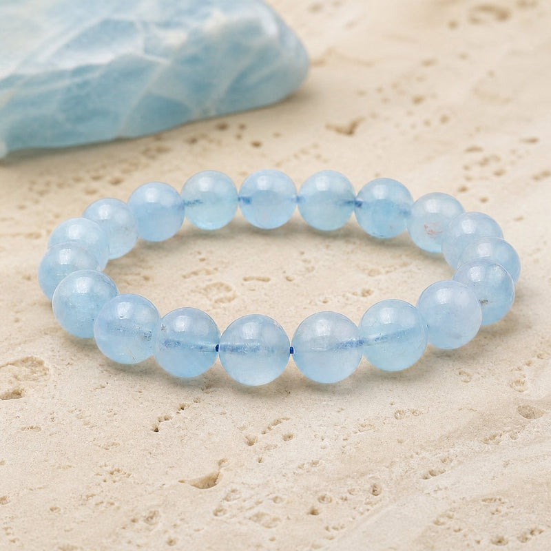 Bracelet Aigue Marine 10 mm – Souffle Patient
