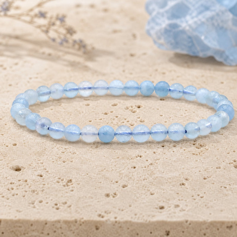 Bracelet Aigue Marine 4 mm – Souffle du Silence