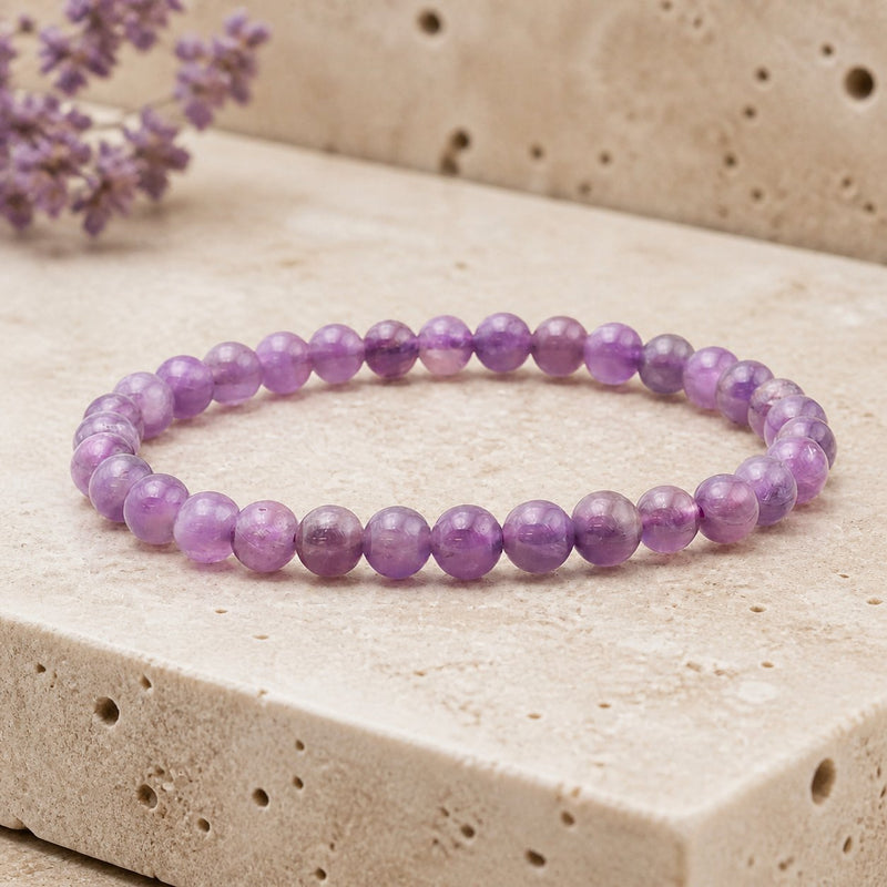 Bracelet Améthyste Rubanée 6 mm – Apaisement