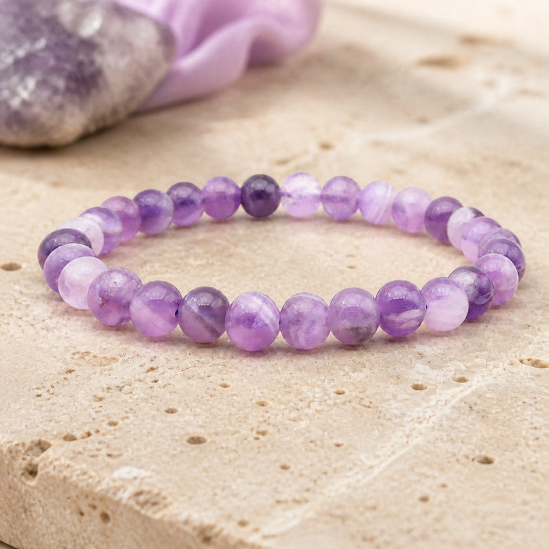 Bracelet Améthyste Rubanée 6 mm – Équilibre