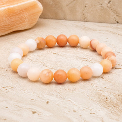 Bracelet Aventurine Pêche 8 mm – Douceur du Cœur