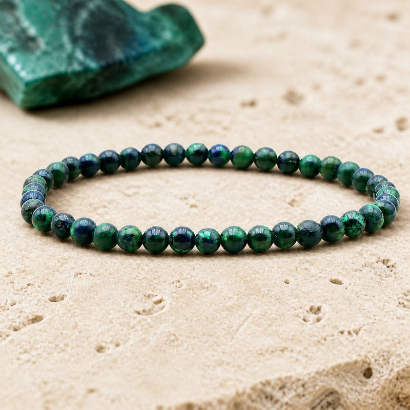 Bracelet Azurite Malachite 4 mm – Clarté du Pressentiment