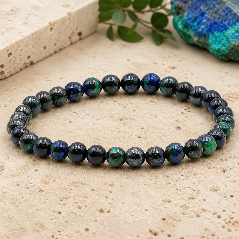 Bracelet Azurite Malachite 6 mm – Équilibre