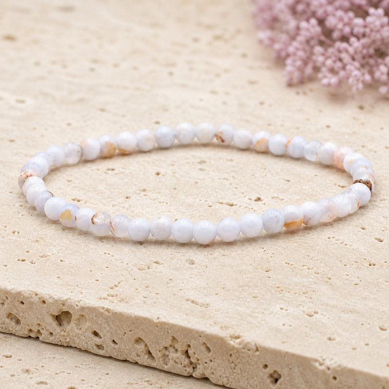 Bracelet Calcédoine Bleue 4 mm – Bienveillance des Mots