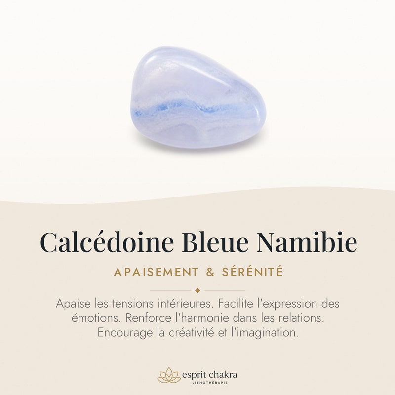 Bracelet Calcédoine Bleue 6 mm – Horizon Ouvert
