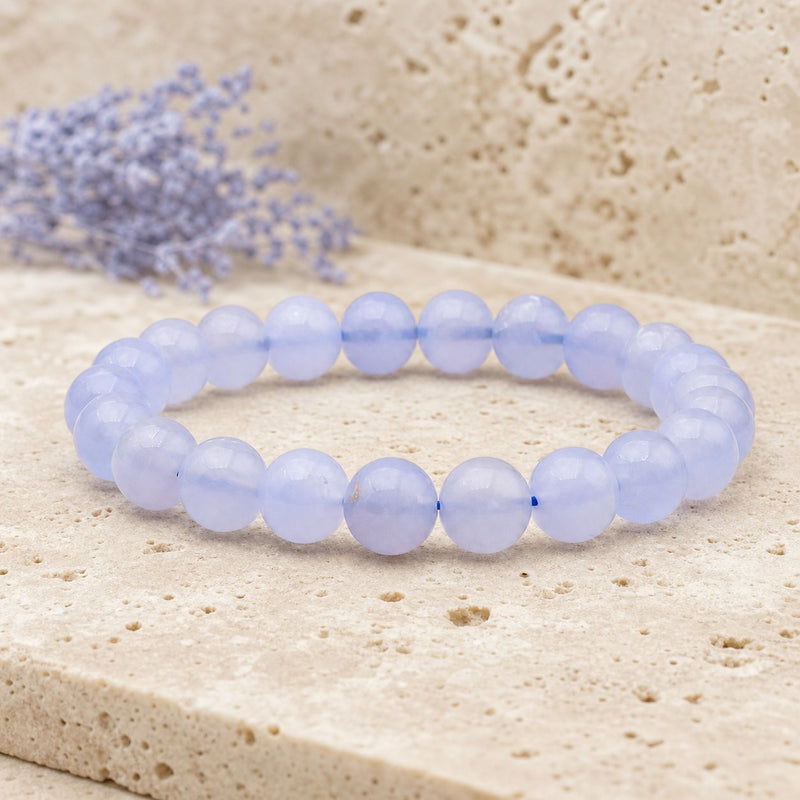 Bracelet Calcédoine Bleue 8 mm – Apaisement