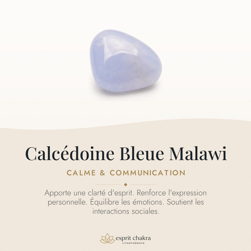 Bracelet Calcédoine Bleue 8 mm – Horizon Doux