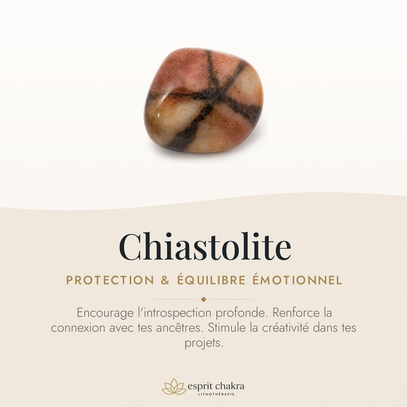 Bracelet Chiastolite 8 mm – Heure Douce