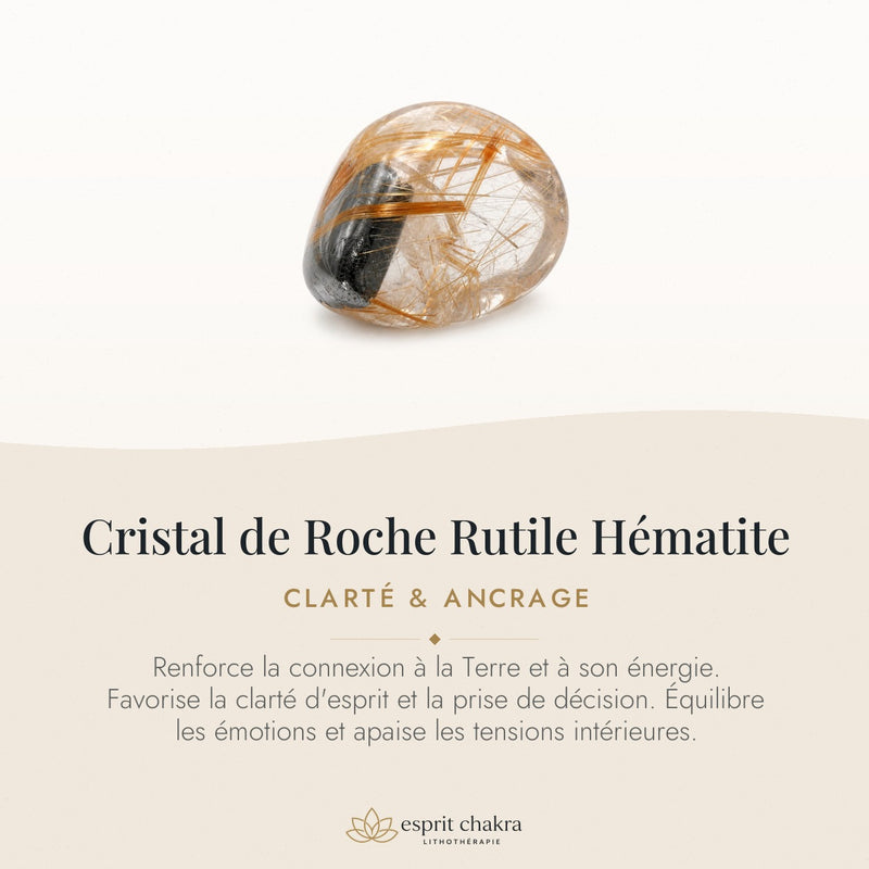 Bracelet Cristal de Roche Rutile 10 mm – Idée Lumineuse