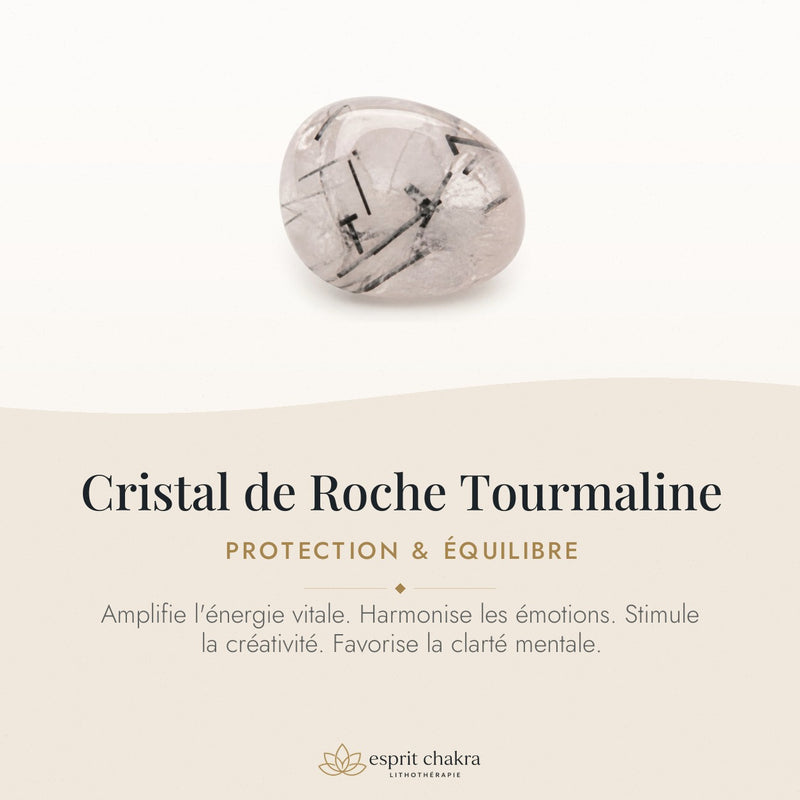 Bracelet Cristal de Roche Tourmaline 6 mm – Clarté Protégée