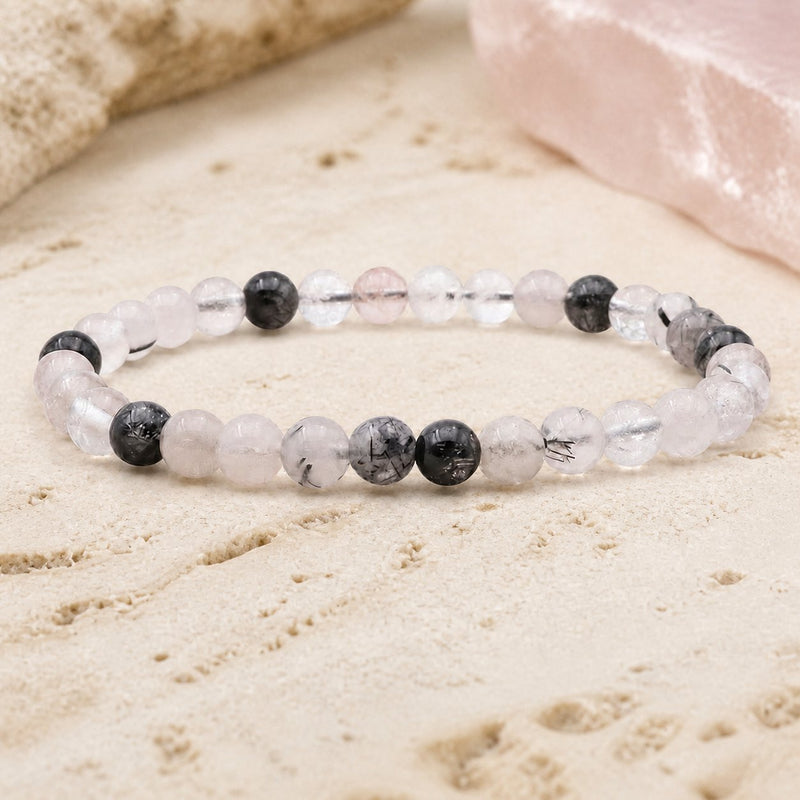Bracelet Cristal de Roche Tourmaline 6 mm – Clarté Protégée