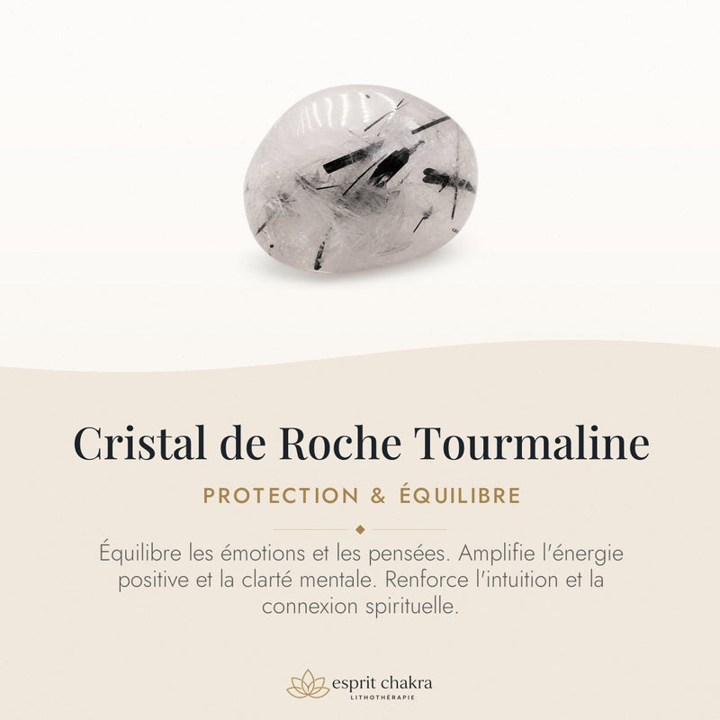 Bracelet Cristal de Roche Tourmaline 8 mm – Attache Douce