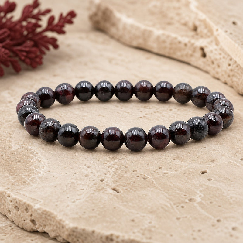 Bracelet Grenat Rouge 8 mm – Ardeur Constante