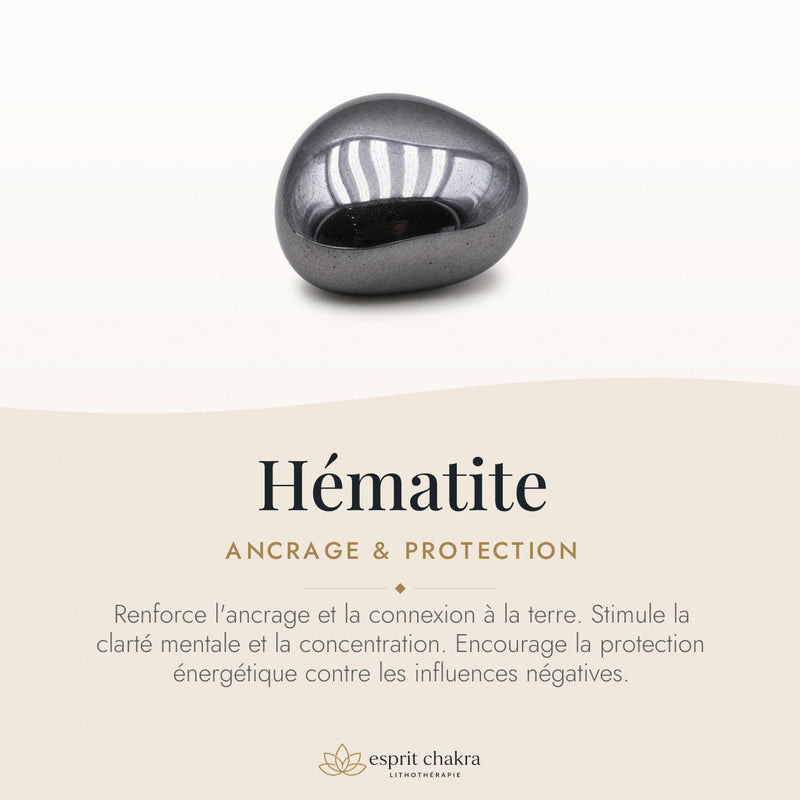 Bracelet Hématite 8 mm – Présence Sereine