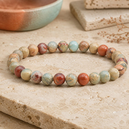 Bracelet Jaspe Bleu 6 mm – Calme Profond