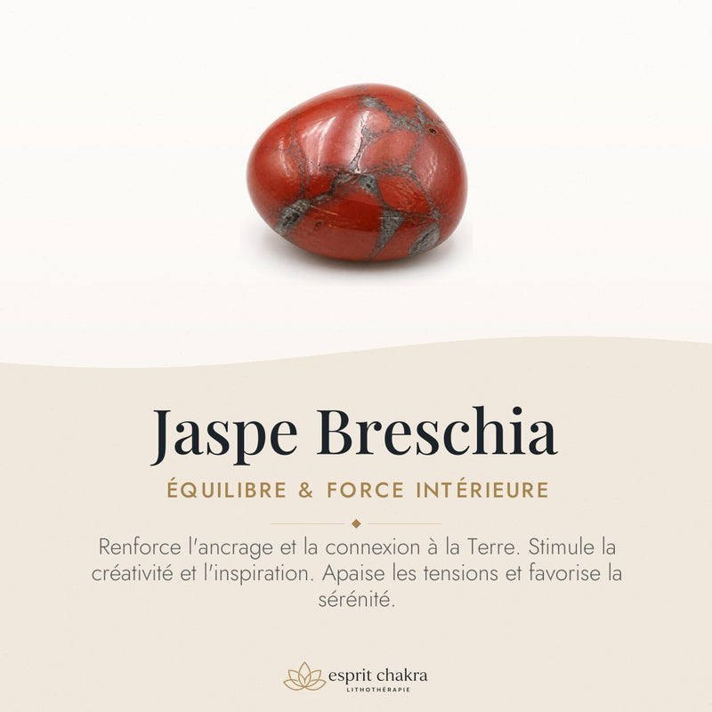 Bracelet Jaspe Breschia 8 mm – Cœur Vaillant