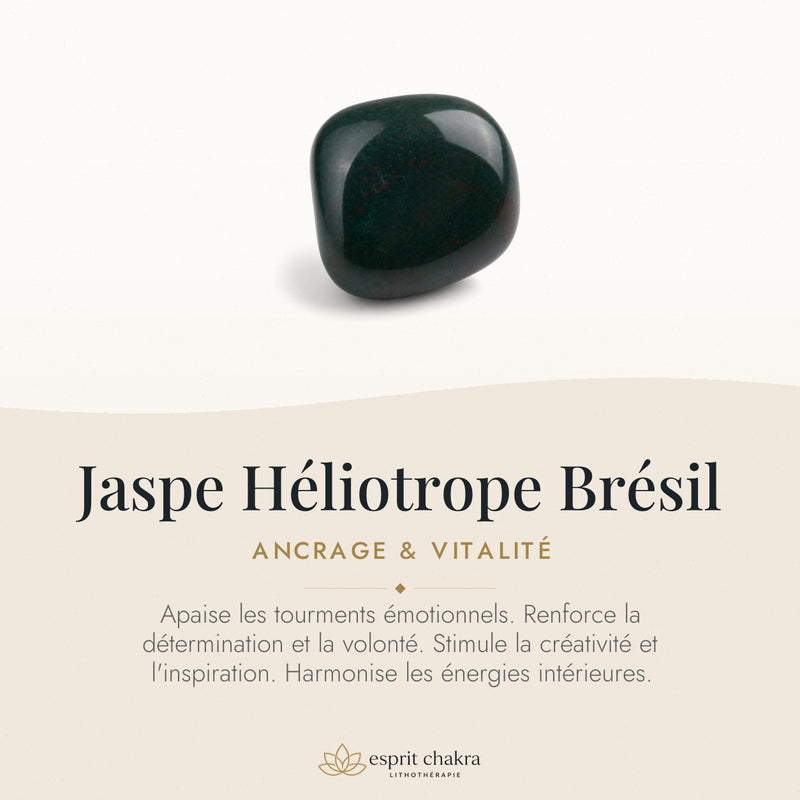 Bracelet Jaspe Héliotrope 8 mm – Ténacité Calme