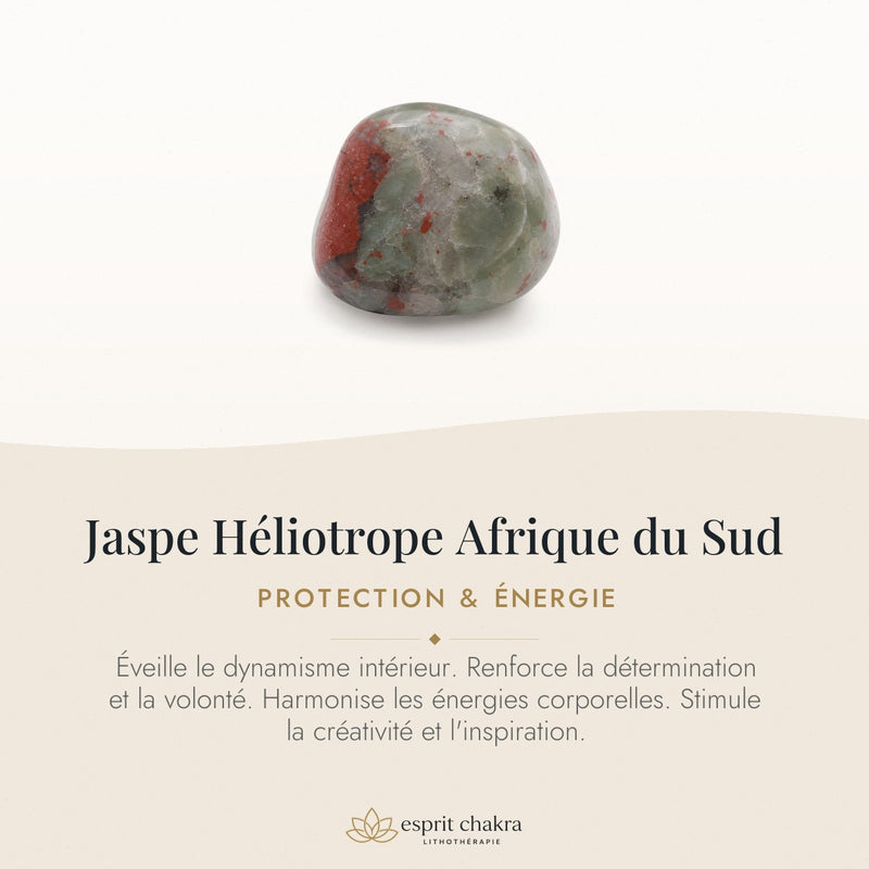 Bracelet Jaspe Héliotrope 8 mm – Vaillance Tranquille