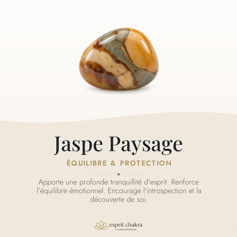 Bracelet Jaspe Paysage 6 mm – Étendue Paisible