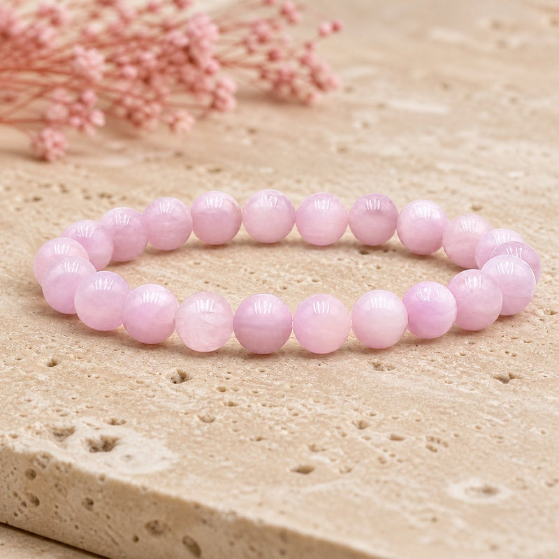 Bracelet Kunzite 8 mm – Attente Douce