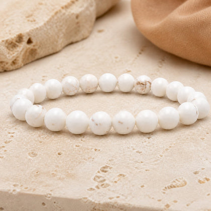 Bracelet Magnésite 8 mm – Lueur du Soir