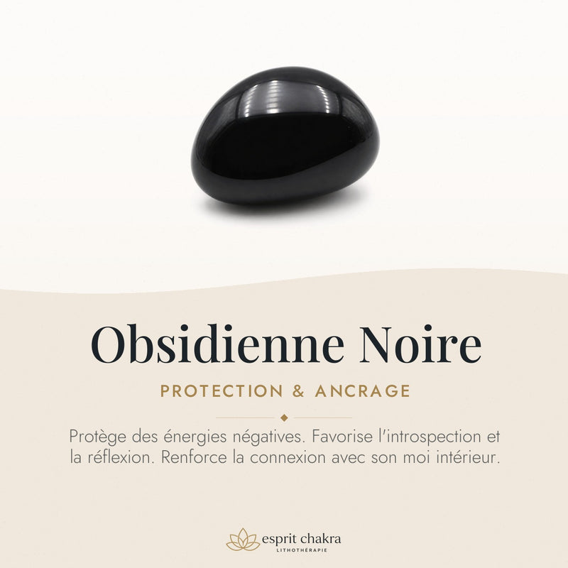 Bracelet Obsidienne Noire 8 mm – Source Douce