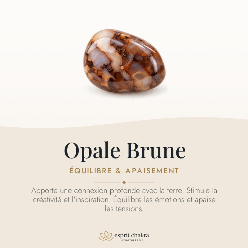 Bracelet Opale Brune 6 mm – Équilibre de la Terre