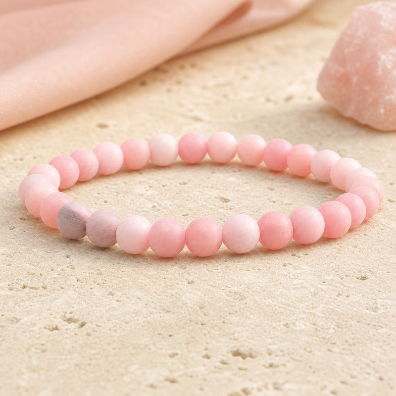 Bracelet Opale Rose 6 mm – Tendresse Simple