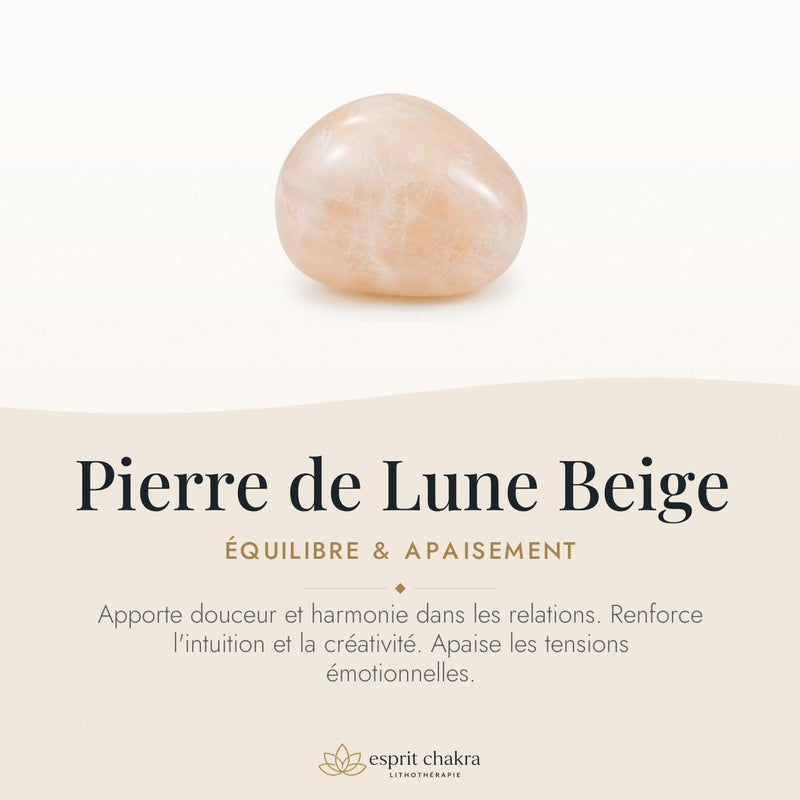 Bracelet Pierre de Lune Beige 6 mm – Douceur des Cycles