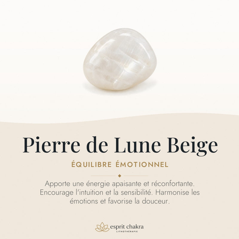Bracelet Pierre de Lune Beige 6 mm – Équilibre des Humeurs