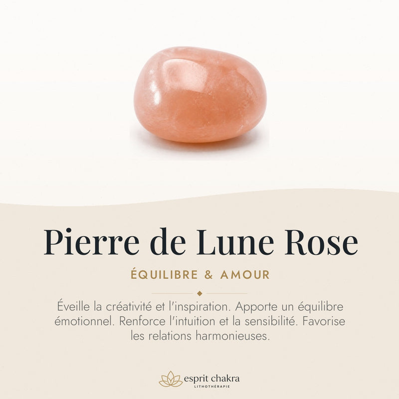 Bracelet Pierre de Lune Rose 8 mm – Tendresse Lunaire