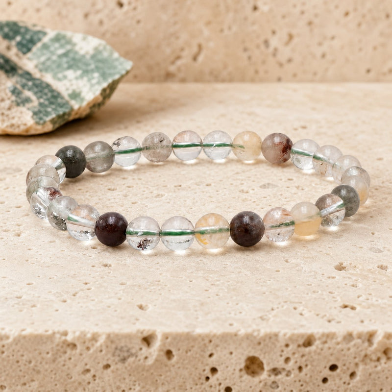 Bracelet Quartz Chlorite 6 mm – Cœur Renouvelé