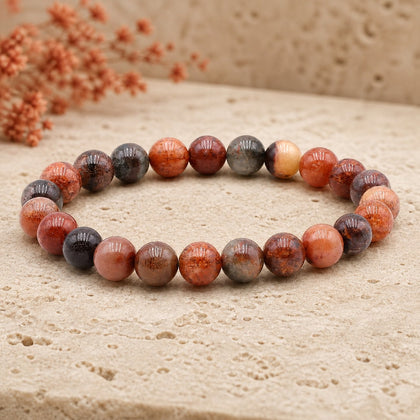 Bracelet Quartz Lodolite 8 mm – Transformation du Silence