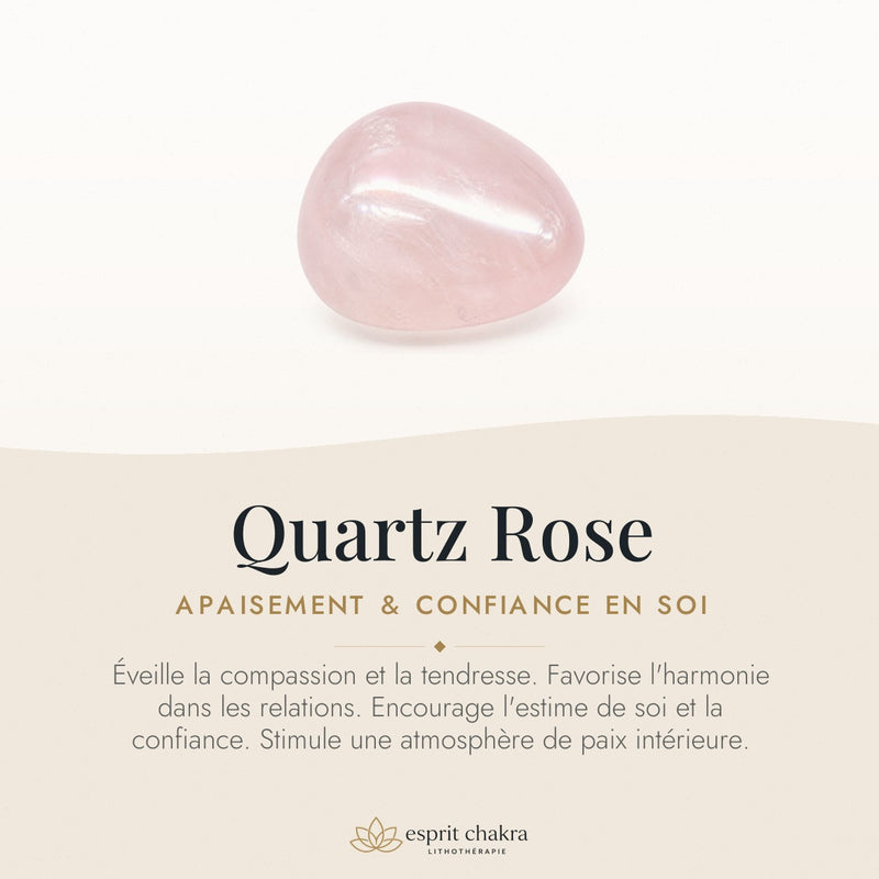 Bracelet Quartz Rose 10 mm – Douceur des Liens