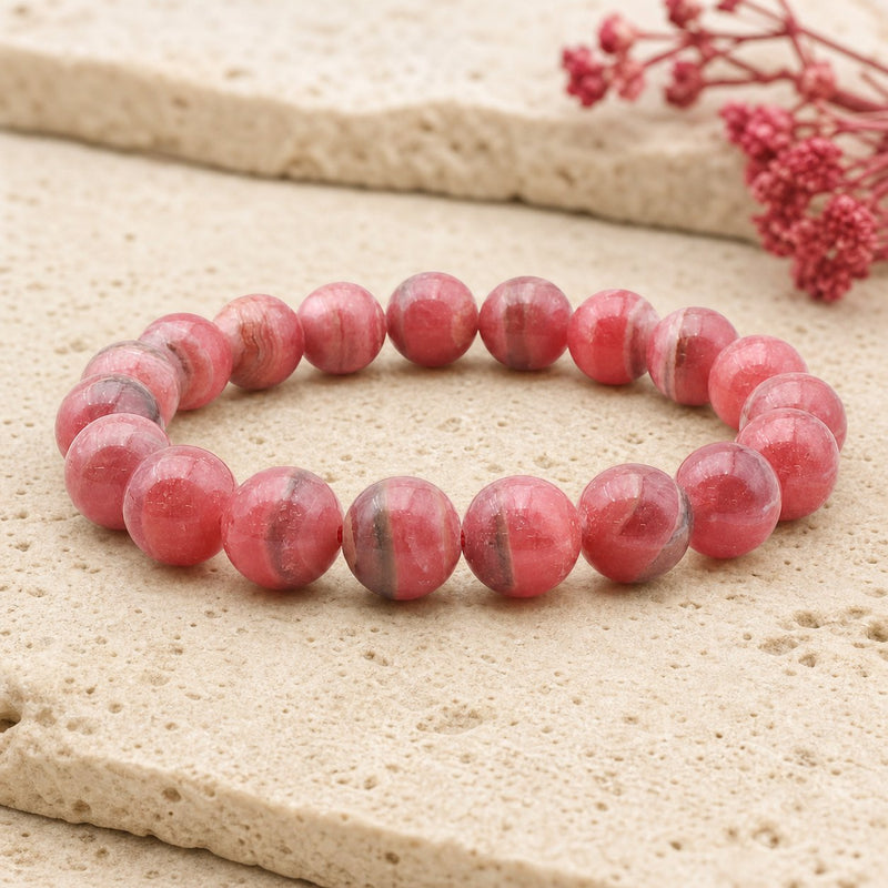 Bracelet Rhodochrosite 10 mm – Réconciliation Douce