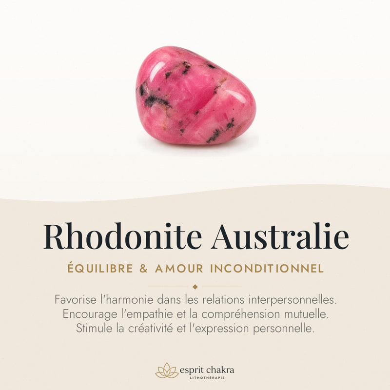 Bracelet Rhodonite 6 mm – Cœur Généreux