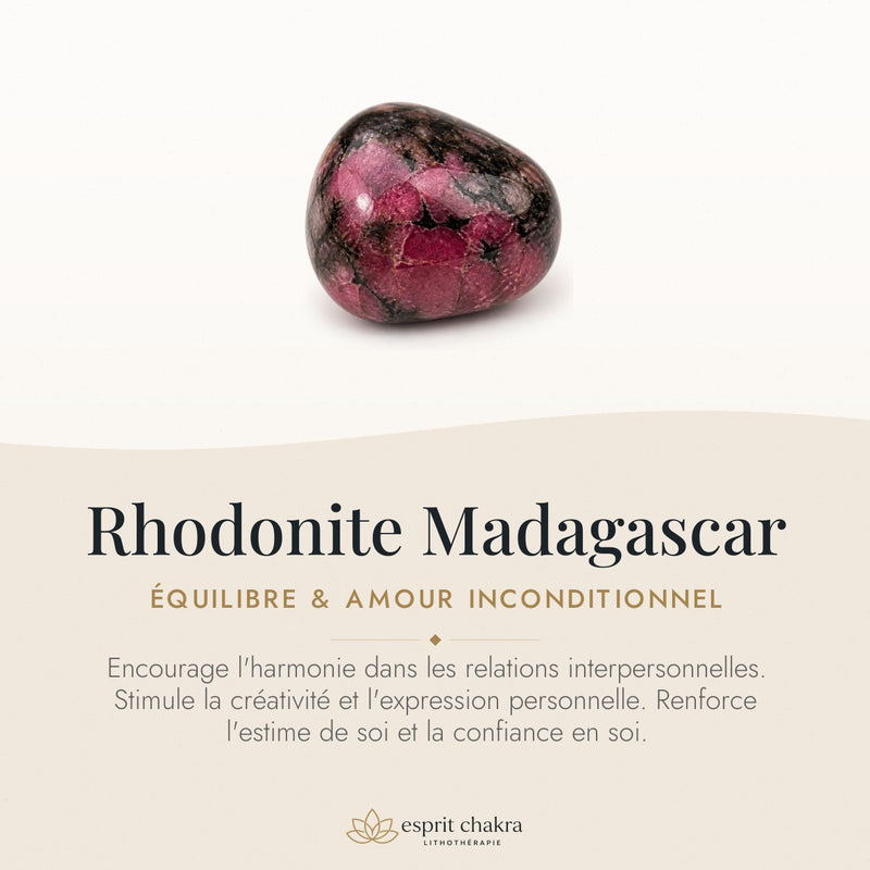 Bracelet Rhodonite 6 mm – Paix du Cœur