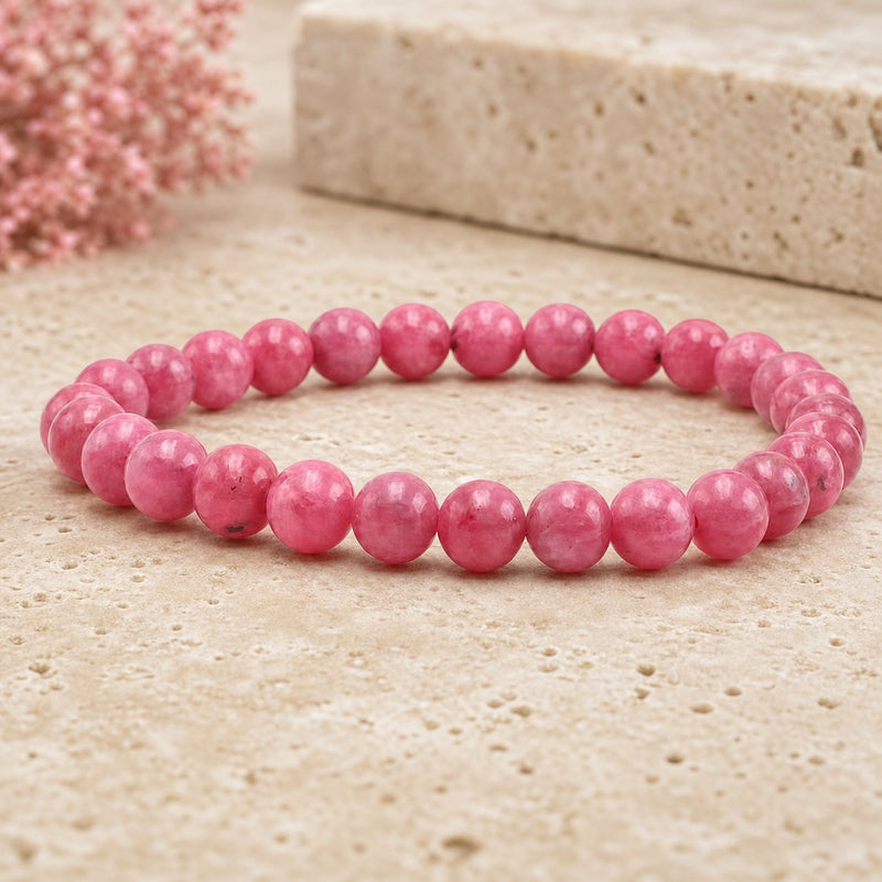 Bracelet Rhodonite 8 mm – Fantaisie Douce