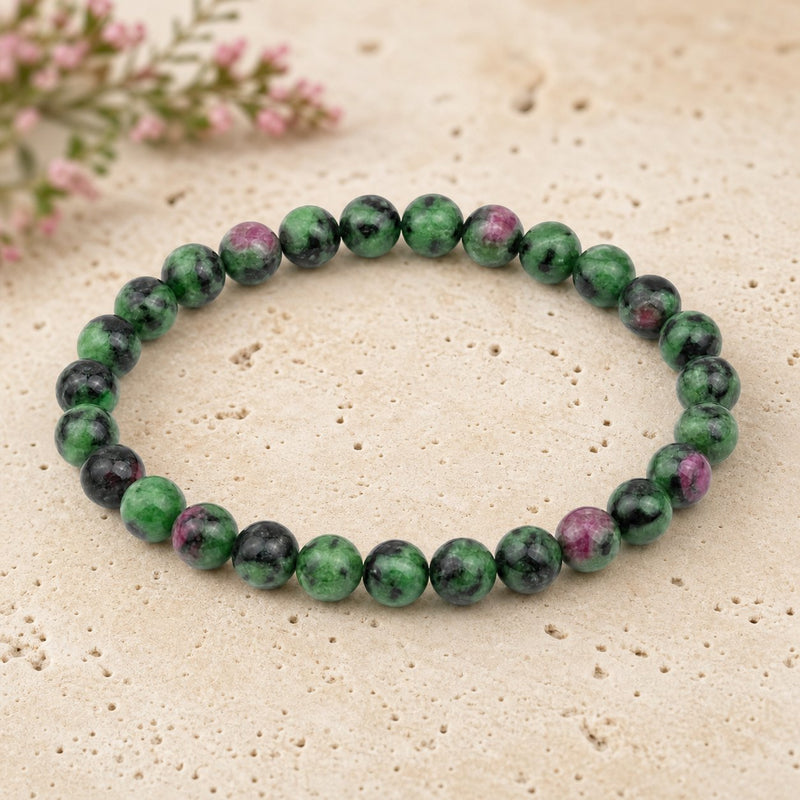 Bracelet Rubis Zoïsite 6 mm – Renouveau Vif