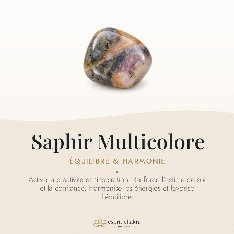 Bracelet Saphir Multicolore 6 mm – Élan Juste