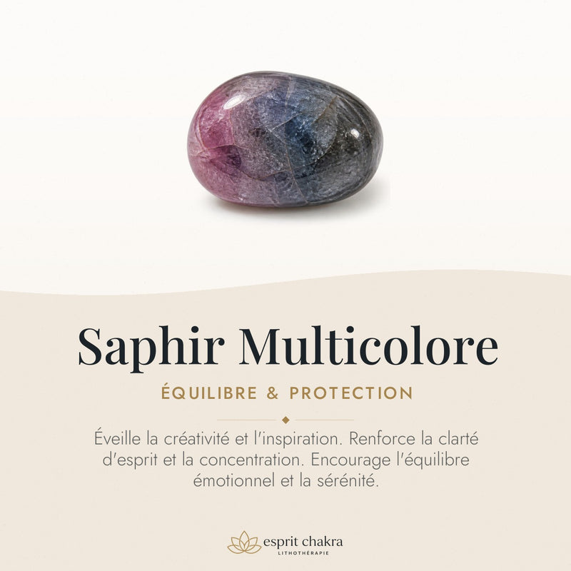 Bracelet Saphir Multicolore 6 mm – Équilibre des Envies