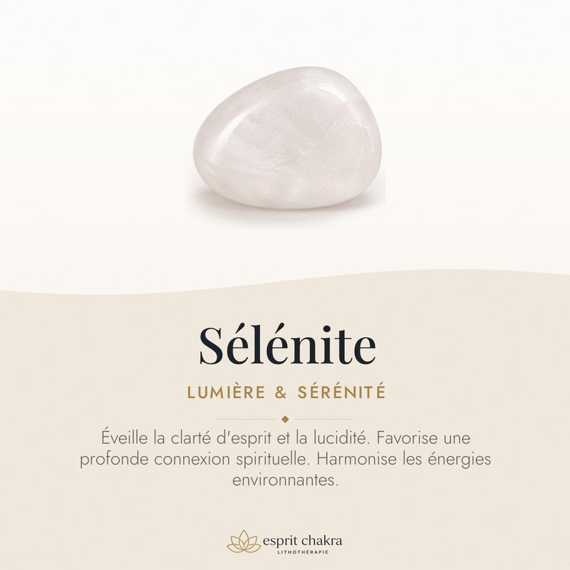 Bracelet Sélénite 8 mm – Éveil Doux