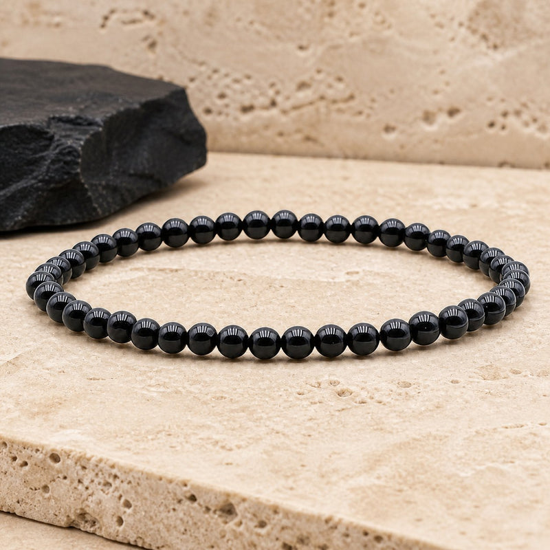Bracelet Spinelle Noire 4 mm – Force du Recommencement
