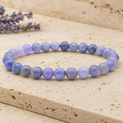 Bracelet Tanzanite Bleue 6 mm – Élévation de l’Intuition