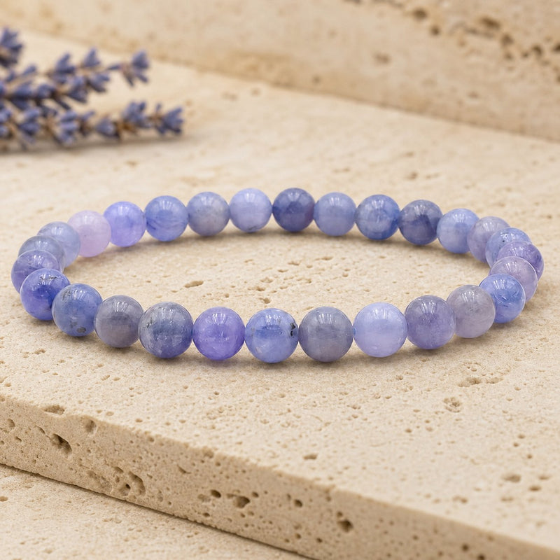 Bracelet Tanzanite Bleue 6 mm – Élévation de l’Intuition