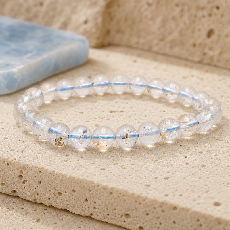 Bracelet Topaze Bleue 8 mm – Calme Léger